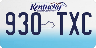 KY license plate 930TXC