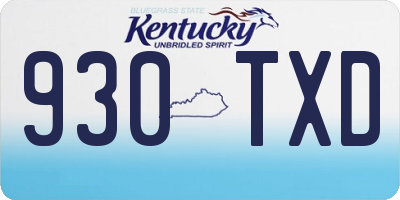 KY license plate 930TXD