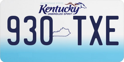 KY license plate 930TXE