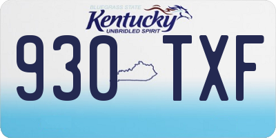 KY license plate 930TXF