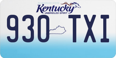 KY license plate 930TXI