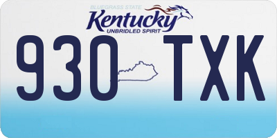 KY license plate 930TXK
