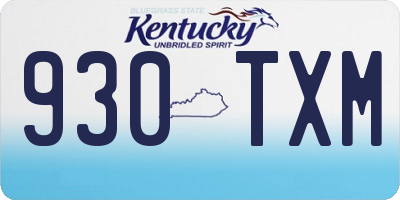 KY license plate 930TXM