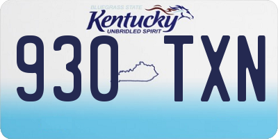KY license plate 930TXN
