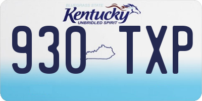 KY license plate 930TXP