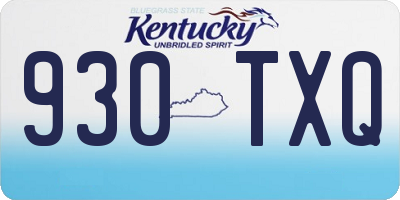 KY license plate 930TXQ