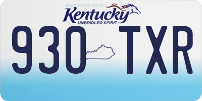 KY license plate 930TXR
