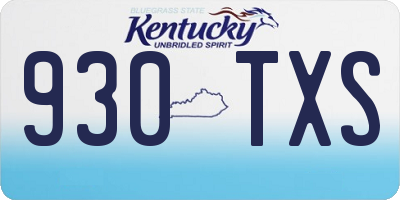KY license plate 930TXS