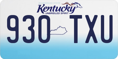 KY license plate 930TXU