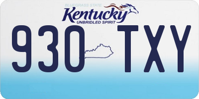 KY license plate 930TXY