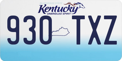 KY license plate 930TXZ