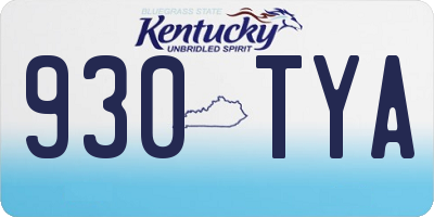 KY license plate 930TYA
