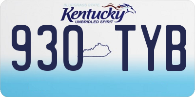 KY license plate 930TYB