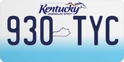 KY license plate 930TYC
