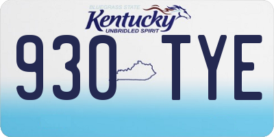 KY license plate 930TYE