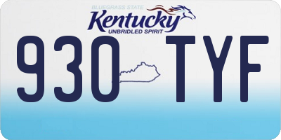 KY license plate 930TYF