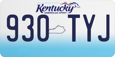 KY license plate 930TYJ