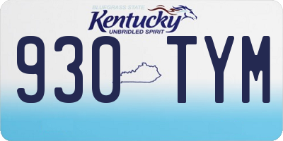 KY license plate 930TYM