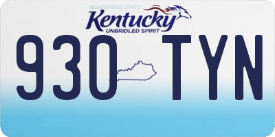 KY license plate 930TYN
