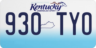 KY license plate 930TYO