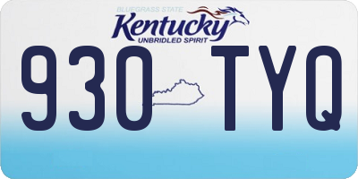 KY license plate 930TYQ