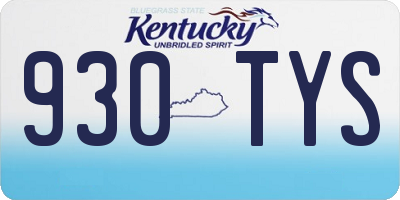 KY license plate 930TYS