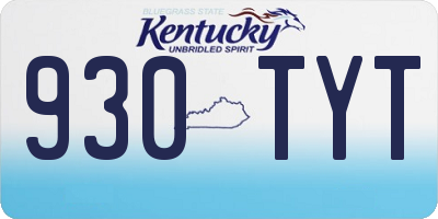 KY license plate 930TYT