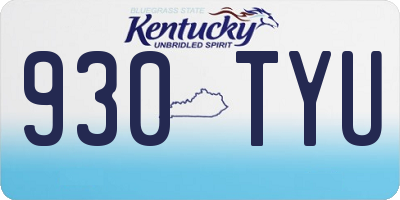 KY license plate 930TYU