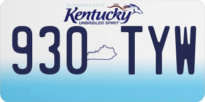 KY license plate 930TYW