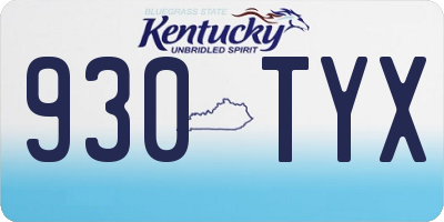 KY license plate 930TYX