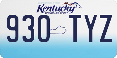 KY license plate 930TYZ