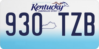 KY license plate 930TZB