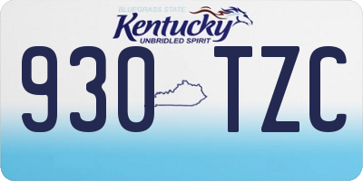 KY license plate 930TZC
