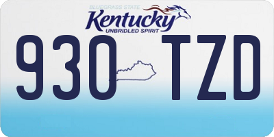 KY license plate 930TZD