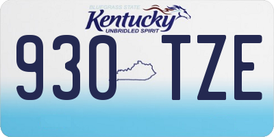 KY license plate 930TZE
