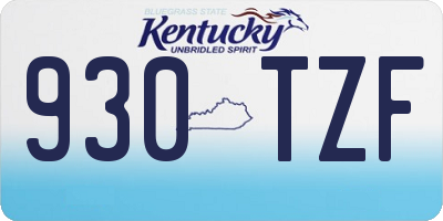 KY license plate 930TZF
