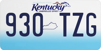KY license plate 930TZG