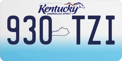 KY license plate 930TZI