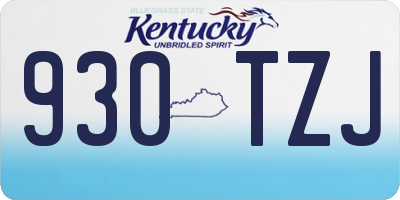 KY license plate 930TZJ