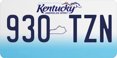 KY license plate 930TZN