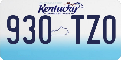 KY license plate 930TZO