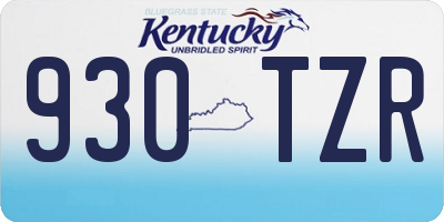 KY license plate 930TZR