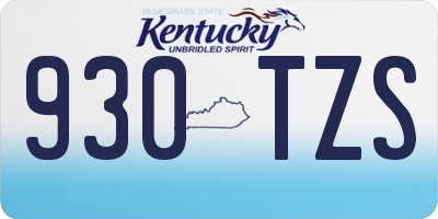 KY license plate 930TZS