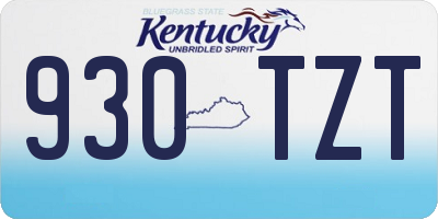 KY license plate 930TZT