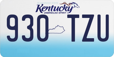 KY license plate 930TZU