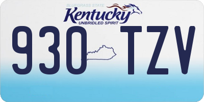 KY license plate 930TZV