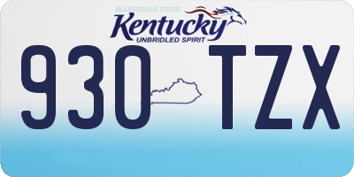 KY license plate 930TZX