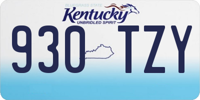 KY license plate 930TZY