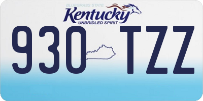 KY license plate 930TZZ