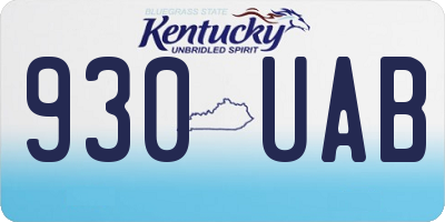 KY license plate 930UAB
